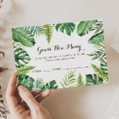 目的地の熱帯予測ゲームカードの数 名刺