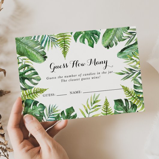 目的地の熱帯予測ゲームカードの数 名刺