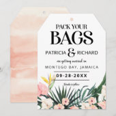 目的地の熱帯結婚式の日付を保存 (正面/裏面)