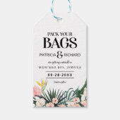 目的地の熱帯結婚式の日付を保存 ギフトタグ (正面)