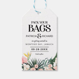 目的地の熱帯結婚式の日付を保存 ギフトタグ