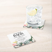 目的地の熱帯結婚式の日付を保存 スクエアペーパーコースター (インサイチュ)