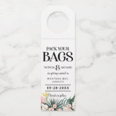 目的地の熱帯結婚式の日付を保存 ボトルネックタグ (正面)