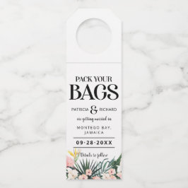 目的地の熱帯結婚式の日付を保存 ボトルネックタグ