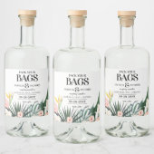 目的地の熱帯結婚式の日付を保存 リキュールボトルラベル (ボトル)