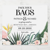 目的地の熱帯結婚式の日付を保存 リキュールボトルラベル (シングルラベル)