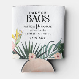 目的地の熱帯結婚式の日付を保存 缶クーラー