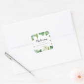 目的地の熱帯緑結婚園の歓迎 スクエアシール (封筒)