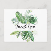 目的地の熱帯緑色書道有難う ポストカード (正面)