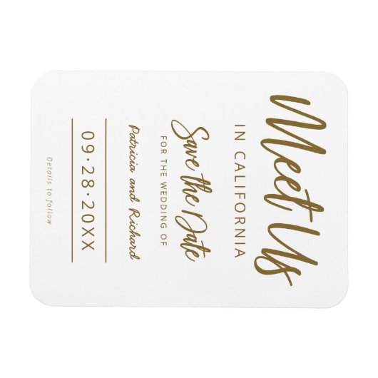 目的地の結婚式で我々を満たす日付を保存 マグネット (横)