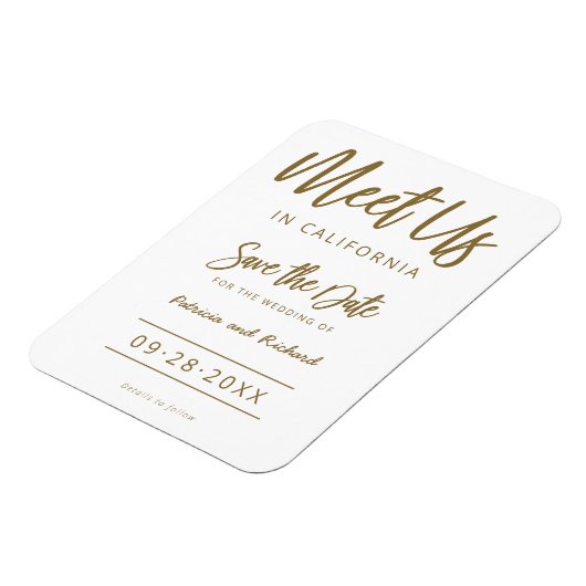 目的地の結婚式で我々を満たす日付を保存 マグネット (左側)