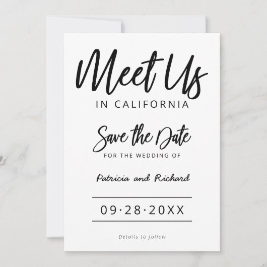目的地の結婚式で我々を満たす日付を保存 招待状 (正面)