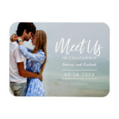 目的地の結婚式で私たちを満たす日付写真を保存 マグネット (横)