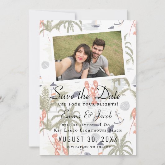 目的地の結婚式のパスポート日付を保存 |金ゴールド セーブザデート (裏面)