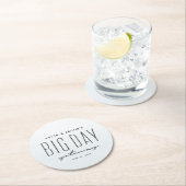 目的地の結婚式のビッグデー休暇海ブルー ラウンドペーパーコースター (インサイチュ)