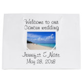 目的地の結婚式の大規模な抱き枕 ラージペーパーバッグ (正面)