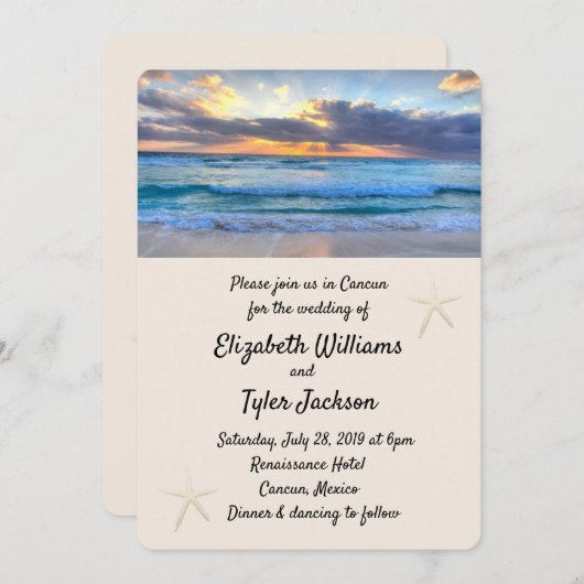 目的地の結婚式の招待状 招待状 (正面/裏面)