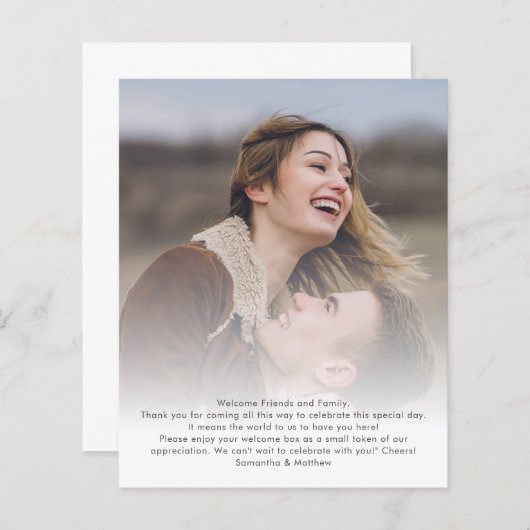 目的地の結婚式の旅程プログラムフォトカード (正面/裏面)