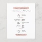 目的地の結婚式の旅程プログラムフォトカード (裏面)