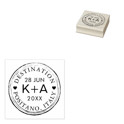 目的地の結婚式の旅行テーマビザ ラバースタンプ (押印)