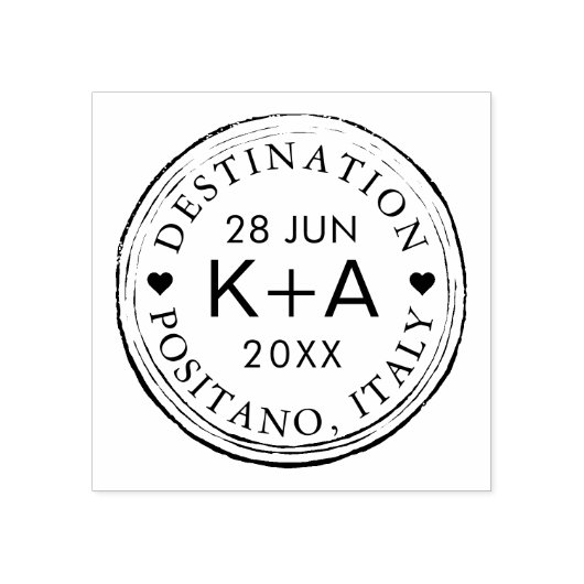 目的地の結婚式の旅行テーマビザ ラバースタンプ (インプリント)