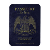 目的地の結婚式の日付を保存かわいいパスポート マグネット (縦)