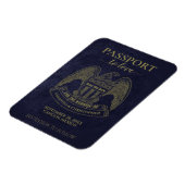 目的地の結婚式の日付を保存かわいいパスポート マグネット (左側)