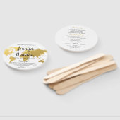 目的地の結婚式の金ゴールド世界の結婚式プログラムファン ハンドファン (組立なし)