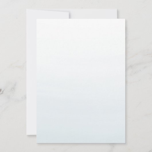 目的地の結婚式の青い水の色の招待状 (裏面)