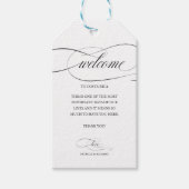 目的地の結婚式へようこそThank You Black Script ギフトタグ (正面)