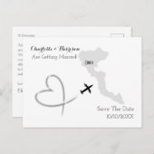 目的地の結婚式コルフギリシャ日付を保存 案内ポストカード (正面/裏面)