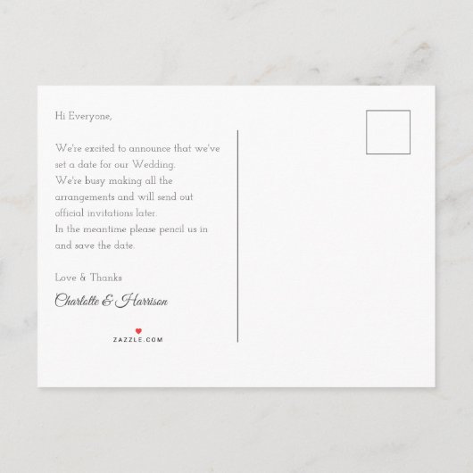 目的地の結婚式コルフギリシャ日付を保存 案内ポストカード (裏面)