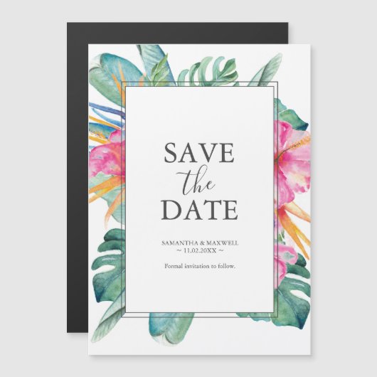 目的地の結婚式セーブザデートマグネット マグネット招待状 (正面/裏面)