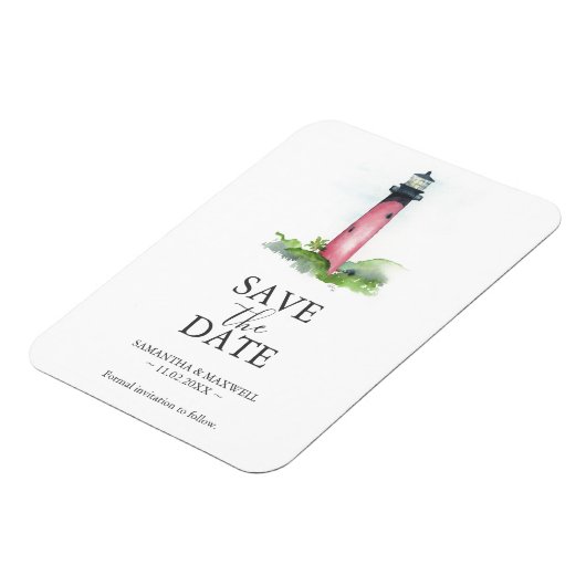 目的地の結婚式セーブザデートマグネット マグネット (左側)