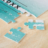 目的地の結婚式ティール（緑がかった色）で会う日付を保存 ジグソーパズル (側面)