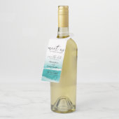 目的地の結婚式ティール（緑がかった色）で会う日付を保存 ボトルネックタグ (アングル)