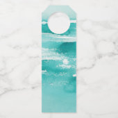 目的地の結婚式ティール（緑がかった色）で会う日付を保存 ボトルネックタグ (裏面)