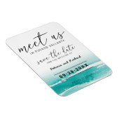 目的地の結婚式ティール（緑がかった色）で会う日付を保存 マグネット (右側)