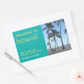 目的地の結婚式ティール（緑がかった色）熱帯抱き枕ラベル 長方形シール (封筒)