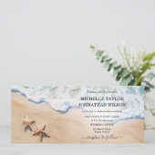 目的地の結婚式ビーチトロピカルアイランドヒトデ 招待状 (スタンド正面)
