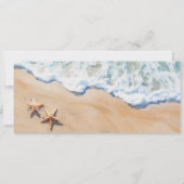 目的地の結婚式ビーチトロピカルアイランドヒトデ 招待状 (裏面)