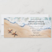 目的地の結婚式ビーチトロピカルアイランドヒトデ 招待状 (正面)