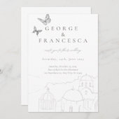 目的地の結婚式招待状 招待状 (正面/裏面)