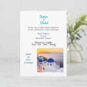目的地の結婚式 – サントリーニ、ギリシャ招待状 招待状 (スタンド正面)