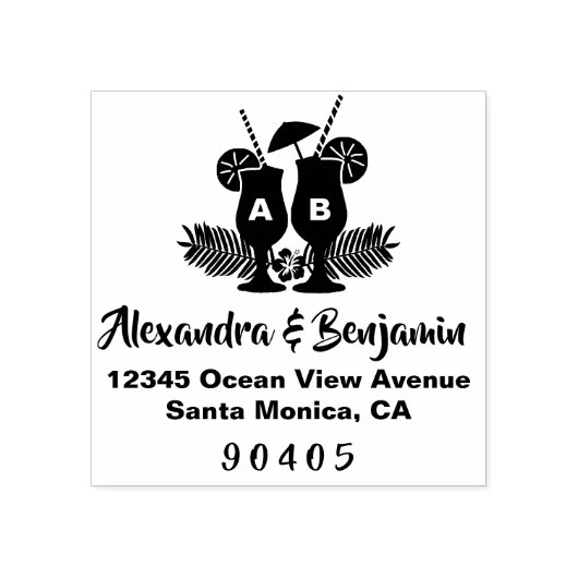 目的地の結婚式、ビーチ結婚式、夏結婚の ラバースタンプ (インプリント)