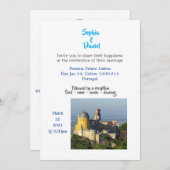 目的地の結婚式 – リスボン，ポルトガル 招待状 (正面/裏面)