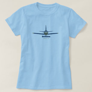 目的地アトランタジョージアGA飛行機空港 Tシャツ