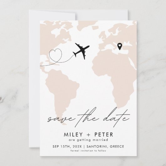 目的地ウェディングの世界地図の写真 セーブザデート (正面)
