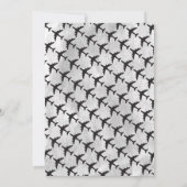 目的地ウェディングシックなシルバーラゲージタグフォト セーブザデート (裏面)