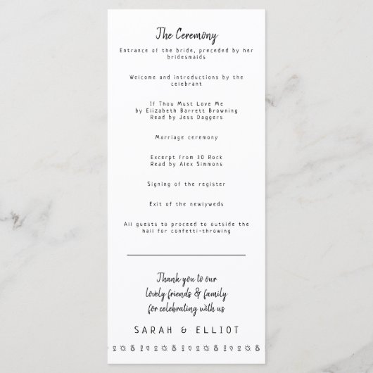 目的地ウェディングスーツケースのフラットプログラム プログラム (裏面)